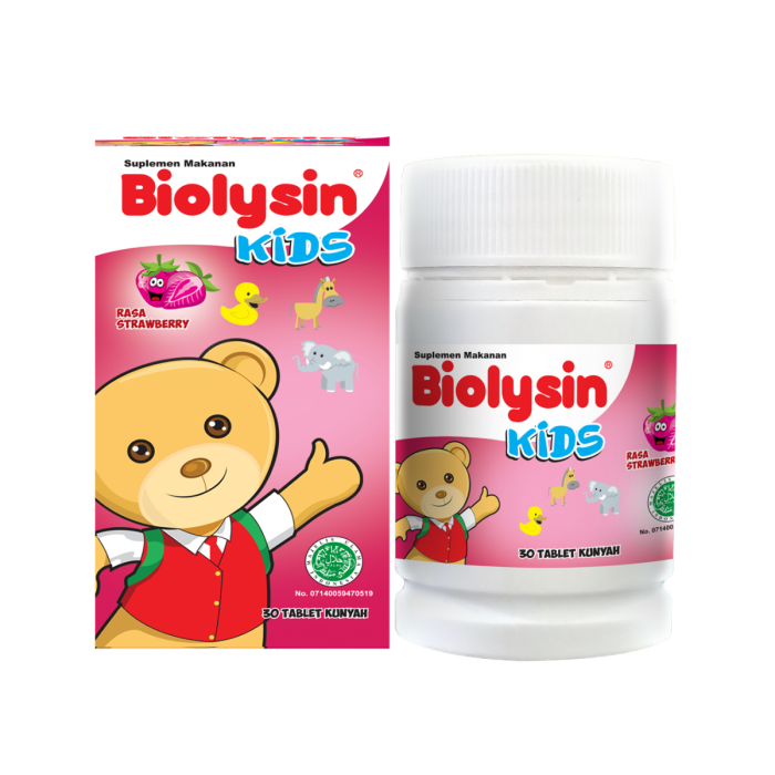 Biolysin Kids Strawberry Chewable Tablet