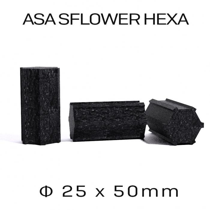 BRIQUETTE  Charcoal ASA SFLOWER HEXA