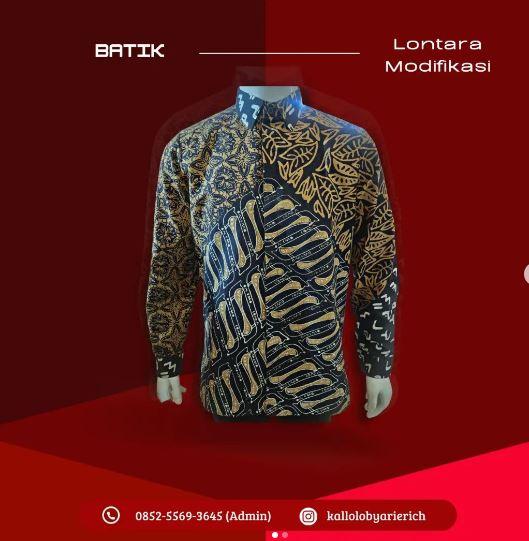 Camisa con motivo Lontara modificado